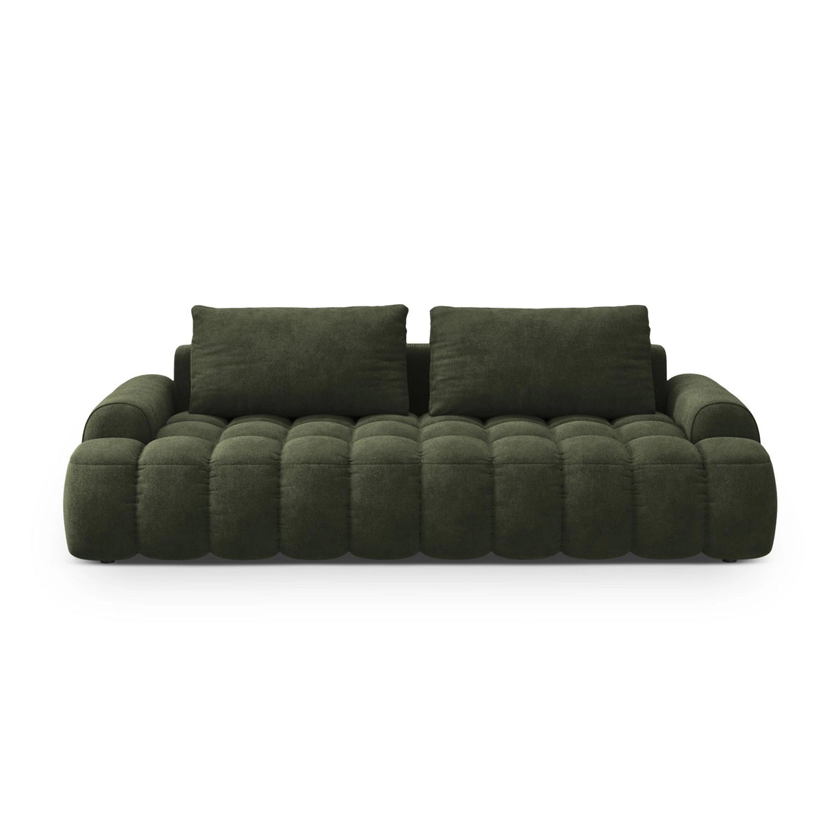 Linz 4-Sitzer Sofa mit Schlaffunktion und Stauraum, aus Samt in Grün (Vogue 11), 250x100x84 cm von Cosmopolitan Design – Bild 1