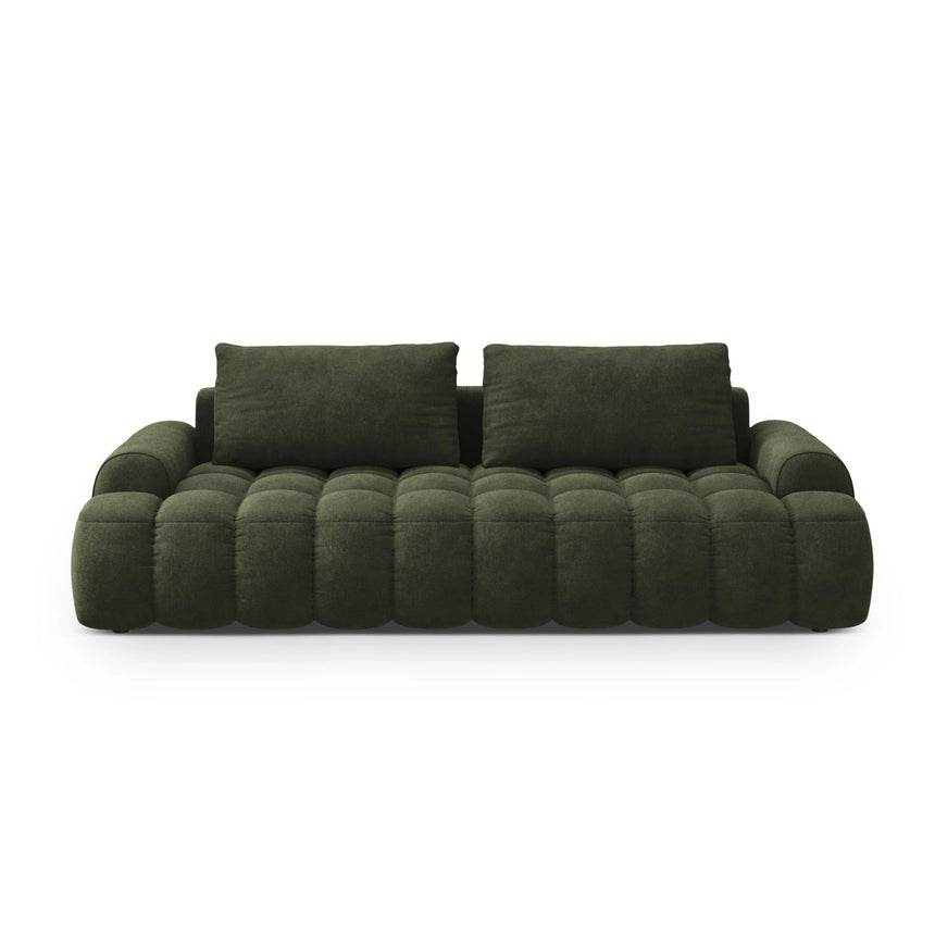 Linz 4-Sitzer Sofa mit Schlaffunktion und Stauraum, aus Samt in Grün (Vogue 11), 250x100x84 cm von Cosmopolitan Design – Bild 1