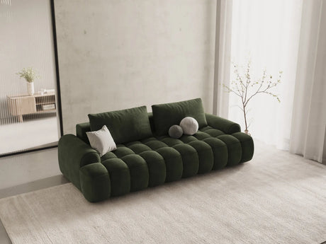 Linz 4-Sitzer Sofa mit Schlaffunktion und Stauraum, aus Samt in Grün (Vogue 11), 250x100x84 cm von Cosmopolitan Design – Bild 2