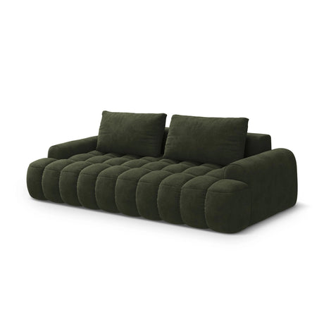 Linz 4-Sitzer Sofa mit Schlaffunktion und Stauraum, aus Samt in Grün (Vogue 11), 250x100x84 cm von Cosmopolitan Design – Bild 4