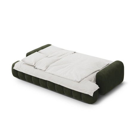 Linz 4-Sitzer Sofa mit Schlaffunktion und Stauraum, aus Samt in Grün (Vogue 11), 250x100x84 cm von Cosmopolitan Design – Bild 5