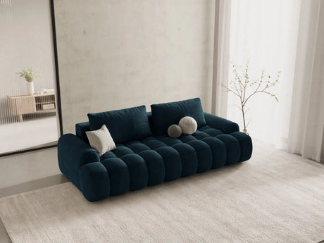 Linz 4-Sitzer Sofa mit Schlaffunktion und Stauraum, aus Samt in Tiefes Petrol (Vogue 13), 250x100x84 cm von Cosmopolitan Design – Bild 2