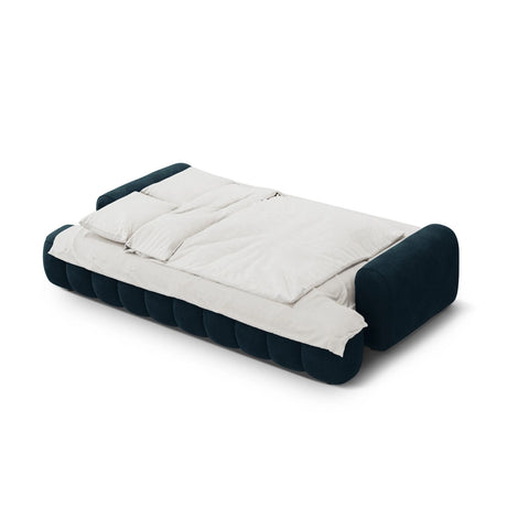 Linz 4-Sitzer Sofa mit Schlaffunktion und Stauraum, aus Samt in Tiefes Petrol (Vogue 13), 250x100x84 cm von Cosmopolitan Design – Bild 5