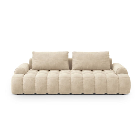Linz 4-Sitzer Sofa mit Schlaffunktion und Stauraum, aus Samt oder Strukturstoff, 250x100x84 cm von Cosmopolitan Design – Bild 1