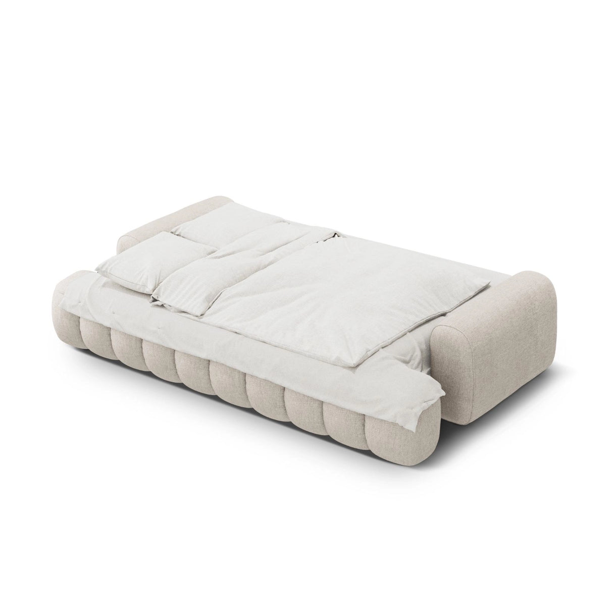 Linz 4-Sitzer Sofa mit Schlaffunktion und Stauraum, aus Strukturierter Stoff in Beige (Sorella 03), 250x100x84 cm von Cosmopolitan Design – Bild 5