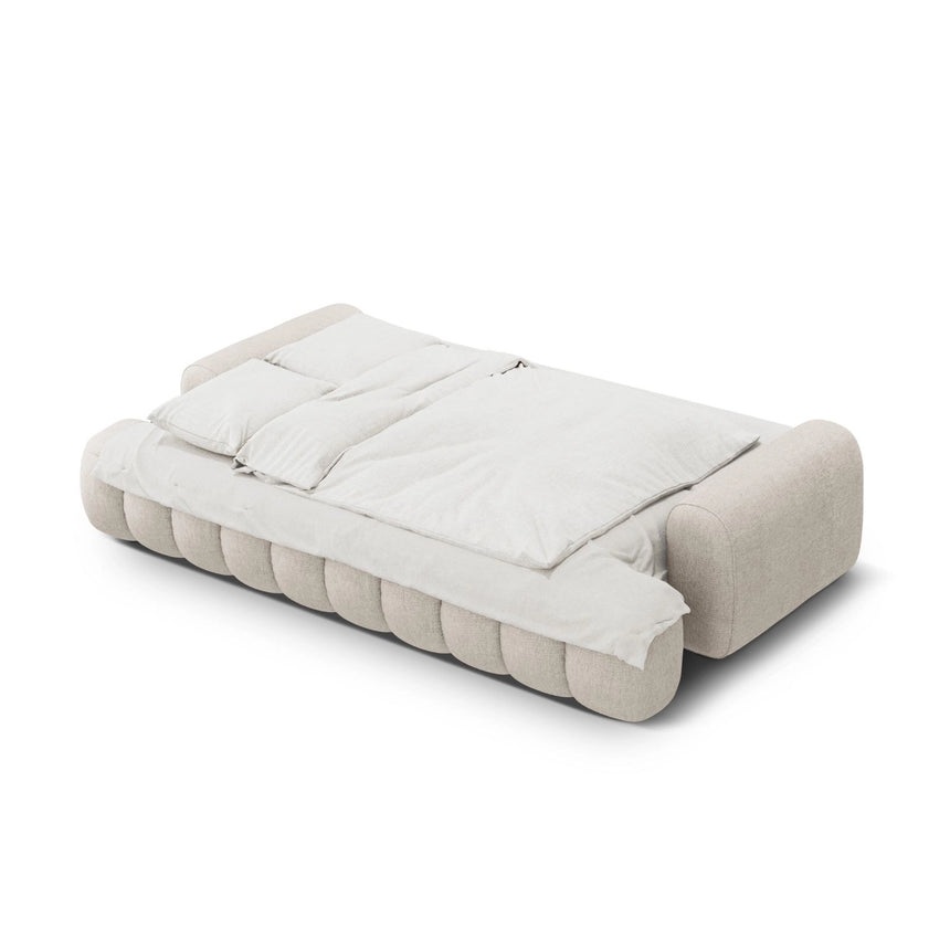 Linz 4-Sitzer Sofa mit Schlaffunktion und Stauraum, aus Strukturierter Stoff in Beige (Sorella 03), 250x100x84 cm von Cosmopolitan Design – Bild 5