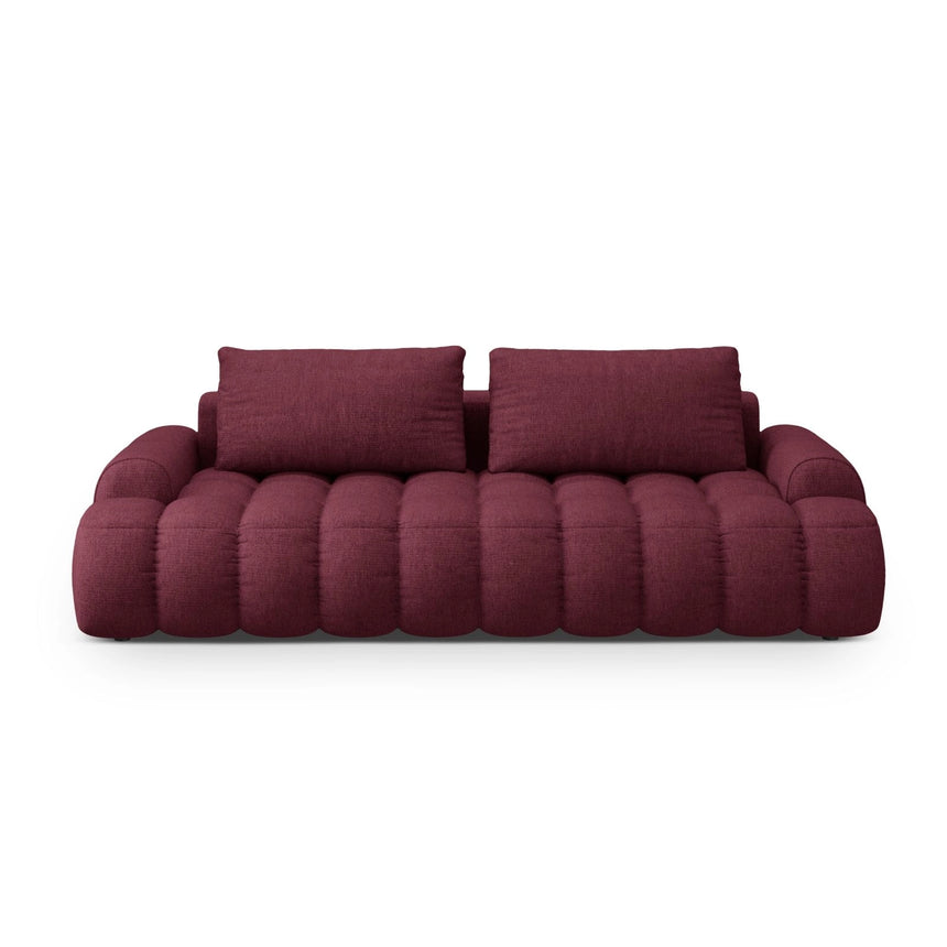 Linz 4-Sitzer Sofa mit Schlaffunktion und Stauraum, aus Strukturierter Stoff in Burgund (Sorella 59), 250x100x84 cm von Cosmopolitan Design – Bild 1