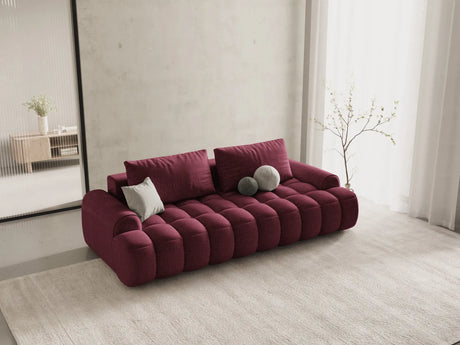 Linz 4-Sitzer Sofa mit Schlaffunktion und Stauraum, aus Strukturierter Stoff in Burgund (Sorella 59), 250x100x84 cm von Cosmopolitan Design – Bild 2