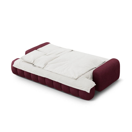 Linz 4-Sitzer Sofa mit Schlaffunktion und Stauraum, aus Strukturierter Stoff in Burgund (Sorella 59), 250x100x84 cm von Cosmopolitan Design – Bild 5