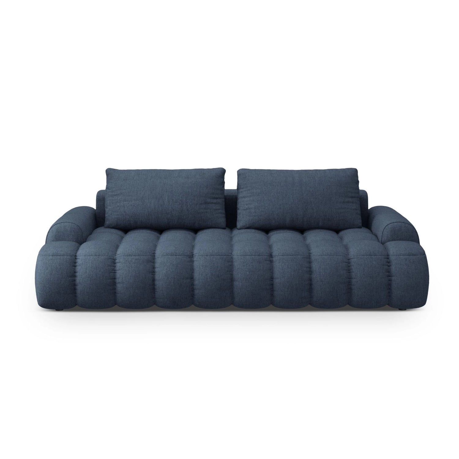 Linz 4-Sitzer Sofa mit Schlaffunktion und Stauraum, aus Strukturierter Stoff in Dunkelblau (Sorella 77), 250x100x84 cm von Cosmopolitan Design – Bild 1