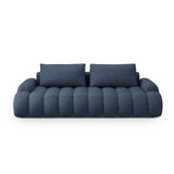 Linz 4-Sitzer Sofa mit Schlaffunktion und Stauraum, aus Strukturierter Stoff in Dunkelblau (Sorella 77), 250x100x84 cm von Cosmopolitan Design – Bild 1