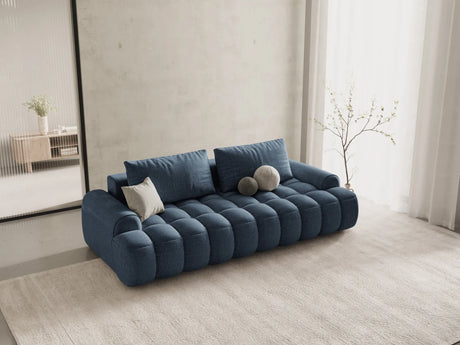 Linz 4-Sitzer Sofa mit Schlaffunktion und Stauraum, aus Strukturierter Stoff in Dunkelblau (Sorella 77), 250x100x84 cm von Cosmopolitan Design – Bild 2