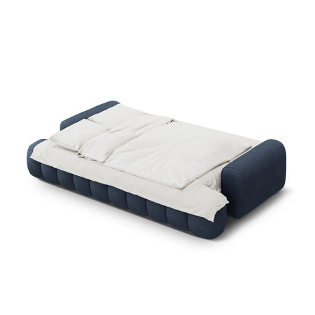 Linz 4-Sitzer Sofa mit Schlaffunktion und Stauraum, aus Strukturierter Stoff in Dunkelblau (Sorella 77), 250x100x84 cm von Cosmopolitan Design – Bild 5