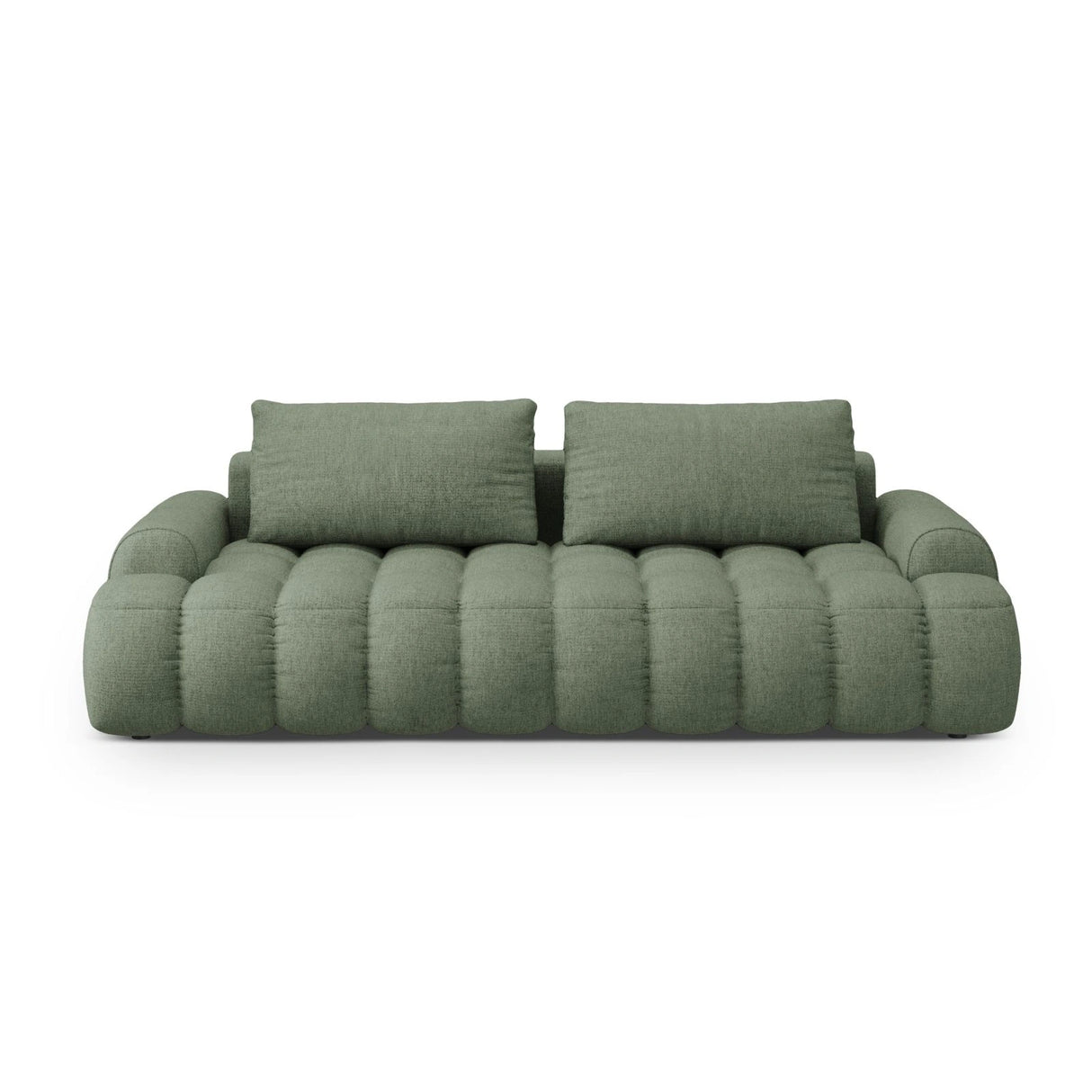 Linz 4-Sitzer Sofa mit Schlaffunktion und Stauraum, aus Strukturierter Stoff in Dunkles Olivgrün (Sorella 34), 250x100x84 cm von Cosmopolitan Design – Bild 1