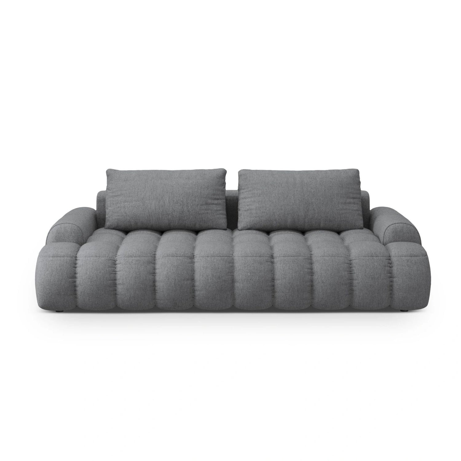 Linz 4-Sitzer Sofa mit Schlaffunktion und Stauraum, aus Strukturierter Stoff in Grau (Sorella 89), 250x100x84 cm von Cosmopolitan Design – Bild 1