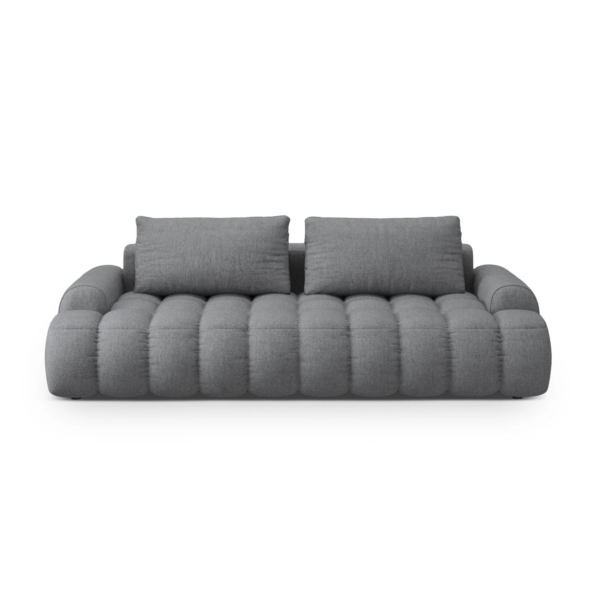 Linz 4-Sitzer Sofa mit Schlaffunktion und Stauraum, aus Strukturierter Stoff in Grau (Sorella 89), 250x100x84 cm von Cosmopolitan Design – Bild 1