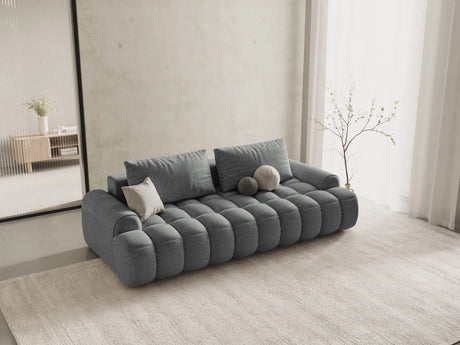 Linz 4-Sitzer Sofa mit Schlaffunktion und Stauraum, aus Strukturierter Stoff in Grau (Sorella 89), 250x100x84 cm von Cosmopolitan Design – Bild 2