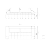 Linz 4-Sitzer Sofa mit Schlaffunktion und Stauraum, aus Strukturierter Stoff in Grau (Sorella 89), 250x100x84 cm von Cosmopolitan Design – Bild 3