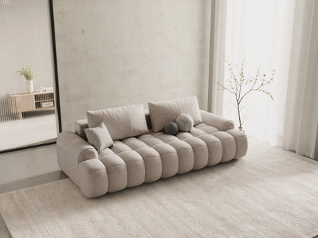 Linz 4-Sitzer Sofa mit Schlaffunktion und Stauraum, aus Strukturierter Stoff in Sand (Sorella 05), 250x100x84 cm von Cosmopolitan Design – Bild 2