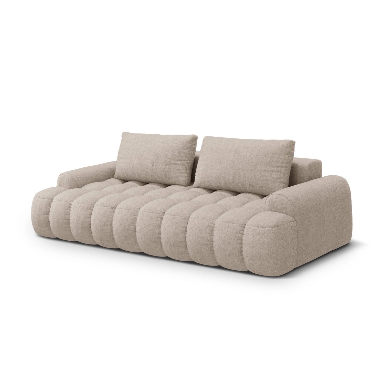 Linz 4-Sitzer Sofa mit Schlaffunktion und Stauraum, aus Strukturierter Stoff in Sand (Sorella 05), 250x100x84 cm von Cosmopolitan Design – Bild 4