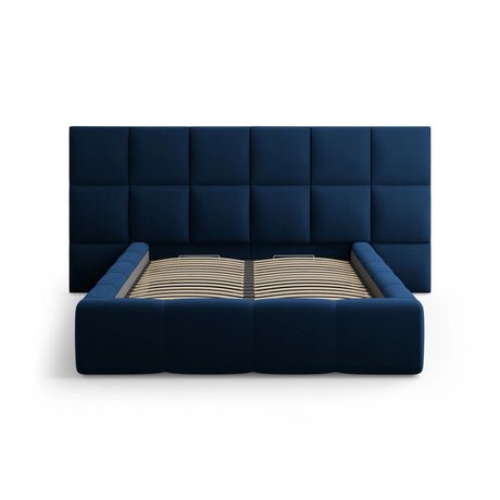 Livigno Bett mit Doppelkopfteil und Stauraum aus Samt in Königsblau (Bluvel 86), 160x200 cm von Cosmopolitan Design – Bild 3