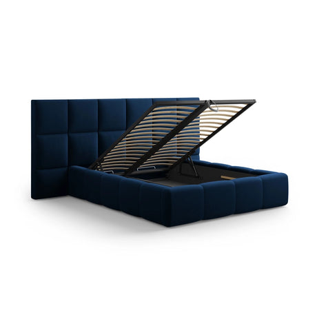 Livigno Bett mit Doppelkopfteil und Stauraum aus Samt in Königsblau (Bluvel 86), 160x200 cm von Cosmopolitan Design – Bild 4