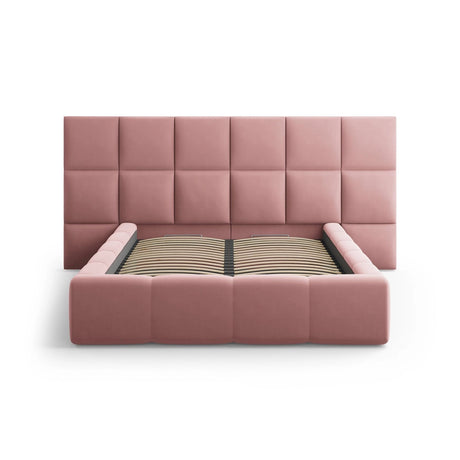 Livigno Bett mit Doppelkopfteil und Stauraum aus Samt in Rosa (Bluvel 52), 160x200 cm von Cosmopolitan Design – Bild 3