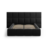 Livigno Bett mit Doppelkopfteil und Stauraum aus Samt in Schwarz (Bluvel 19), 160x200 cm von Cosmopolitan Design – Bild 3