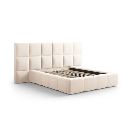 Livigno Bett mit Doppelkopfteil und Stauraum aus Samt oder Strukturstoff, 160x200 cm von Cosmopolitan Design – Bild 2