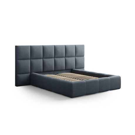 Livigno Bett mit Doppelkopfteil und Stauraum aus Strukturierter Stoff in Dunkelblau (Solid 79), 160x200 cm von Cosmopolitan Design – Bild 2