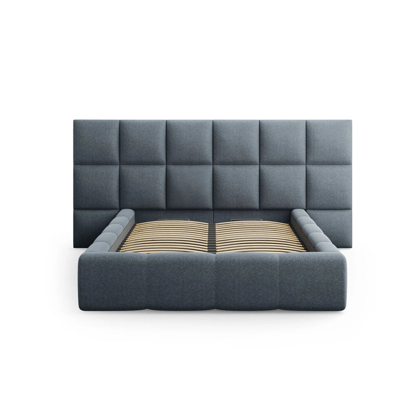 Livigno Bett mit Doppelkopfteil und Stauraum aus Strukturierter Stoff in Dunkelblau (Solid 79), 160x200 cm von Cosmopolitan Design – Bild 3