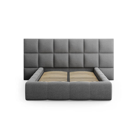 Livigno Bett mit Doppelkopfteil und Stauraum aus Strukturierter Stoff in Dunkelgrau (Solid 99), 160x200 cm von Cosmopolitan Design – Bild 3