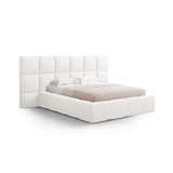 Livigno Bett mit Doppelkopfteil und Stauraum aus Strukturierter Stoff in Elfenbein (Solid 03), 160x200 cm von Cosmopolitan Design – Bild 1