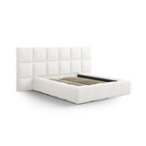 Livigno Bett mit Doppelkopfteil und Stauraum aus Strukturierter Stoff in Elfenbein (Solid 03), 160x200 cm von Cosmopolitan Design – Bild 2