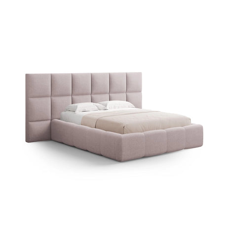 Livigno Bett mit Doppelkopfteil und Stauraum aus Strukturierter Stoff in Rosa (Solid 61), 160x200 cm von Cosmopolitan Design – Bild 1
