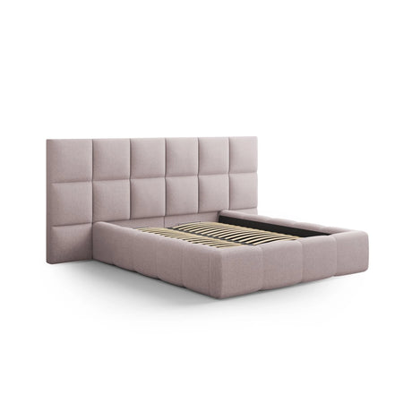 Livigno Bett mit Doppelkopfteil und Stauraum aus Strukturierter Stoff in Rosa (Solid 61), 160x200 cm von Cosmopolitan Design – Bild 2