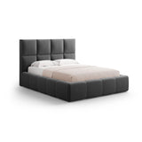 Livigno Bett mit Kopfteil und Stauraum aus Samt in Grau (Bluvel 14), 160x200 cm von Cosmopolitan Design – Bild 1