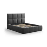 Livigno Bett mit Kopfteil und Stauraum aus Samt in Grau (Bluvel 14), 160x200 cm von Cosmopolitan Design – Bild 2