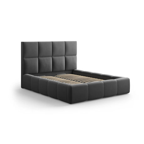 Livigno Bett mit Kopfteil und Stauraum aus Samt in Grau (Bluvel 14), 160x200 cm von Cosmopolitan Design – Bild 2