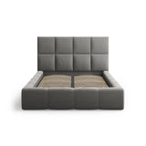Livigno Bett mit Kopfteil und Stauraum aus Samt in Hellgrau (Bluvel 13), 140x200 cm von Cosmopolitan Design – Bild 3