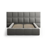 Livigno Bett mit Kopfteil und Stauraum aus Samt in Hellgrau (Bluvel 13), 140x200 cm von Cosmopolitan Design – Bild 3