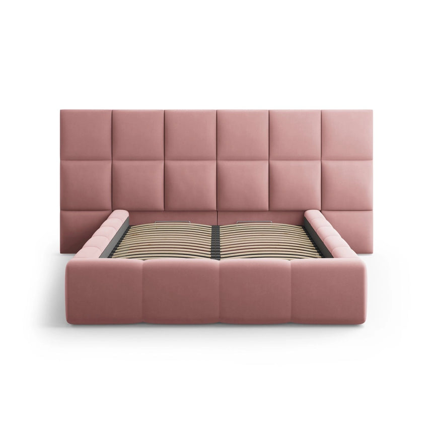 Livigno Bett mit Kopfteil und Stauraum aus Samt in Rosa (Bluvel 52), 140x200 cm von Cosmopolitan Design – Bild 3