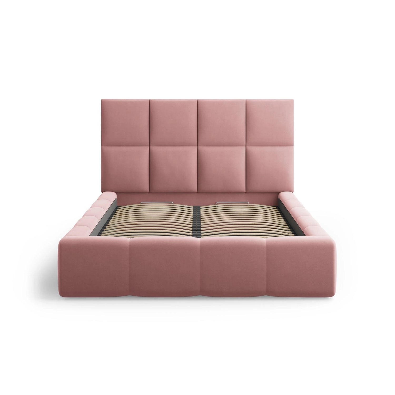 Livigno Bett mit Kopfteil und Stauraum aus Samt in Rosa (Bluvel 52), 160x200 cm von Cosmopolitan Design – Bild 3