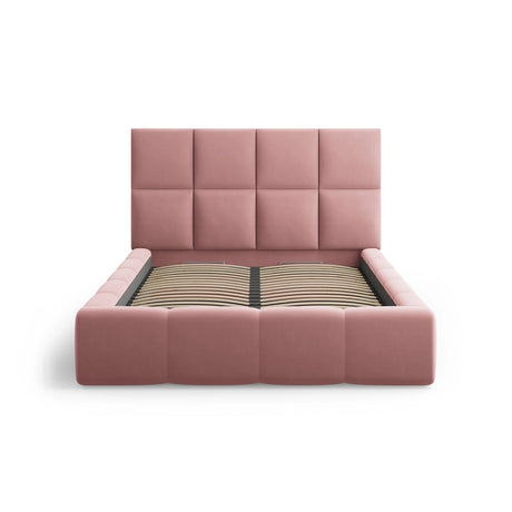 Livigno Bett mit Kopfteil und Stauraum aus Samt in Rosa (Bluvel 52), 160x200 cm von Cosmopolitan Design – Bild 3