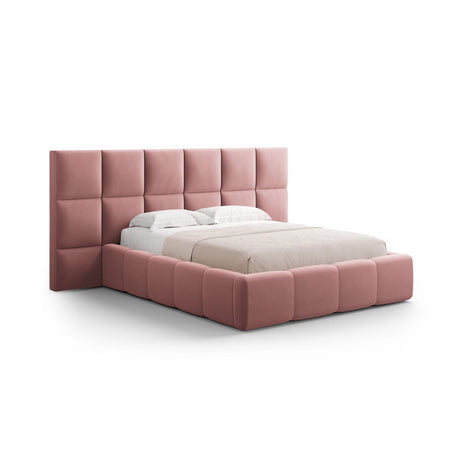 Livigno Bett mit Kopfteil und Stauraum aus Samt in Rosa (Bluvel 52), 180x200 cm von Cosmopolitan Design – Bild 1