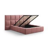 Livigno Bett mit Kopfteil und Stauraum aus Samt in Rosa (Bluvel 52), 180x200 cm von Cosmopolitan Design – Bild 4