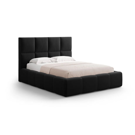 Livigno Bett mit Kopfteil und Stauraum aus Samt in Schwarz (Bluvel 19), 160x200 cm von Cosmopolitan Design – Bild 1