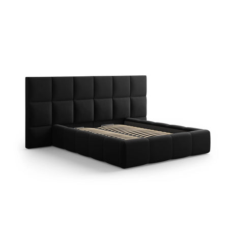 Livigno Bett mit Kopfteil und Stauraum aus Samt in Schwarz (Bluvel 19), 180x200 cm von Cosmopolitan Design – Bild 2