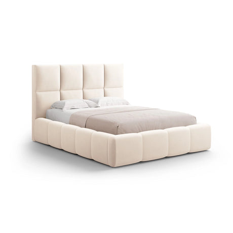 Livigno Bett mit Kopfteil und Stauraum aus Samt oder Strukturstoff, 160x200 cm von Cosmopolitan Design – Bild 1