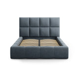 Livigno Bett mit Kopfteil und Stauraum aus Strukturierter Stoff in Dunkelblau (Solid 79), 140x200 cm von Cosmopolitan Design – Bild 3